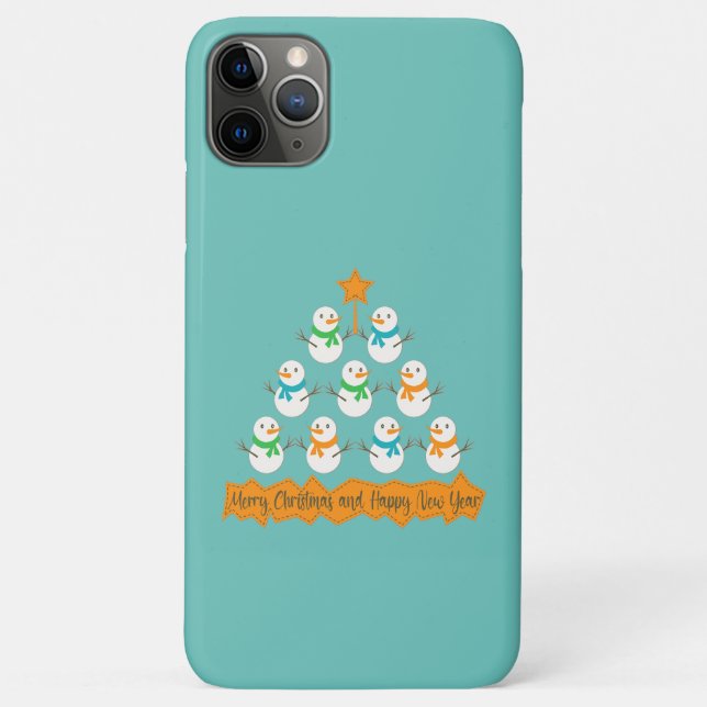 Christmas tree pyramid made of xmas snowmen Case-Mate iPhone case (Back)