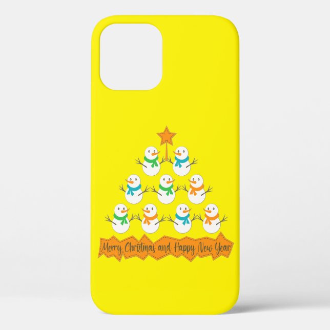 Christmas tree pyramid made of xmas snowmen Case-Mate iPhone case (Back)