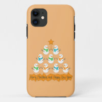 Christmas tree pyramid made of xmas snowmen