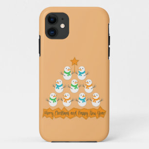 Christmas tree pyramid made of xmas snowmen Case-Mate iPhone case