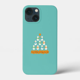 Christmas tree pyramid made of xmas snowmen iPhone 13 mini case