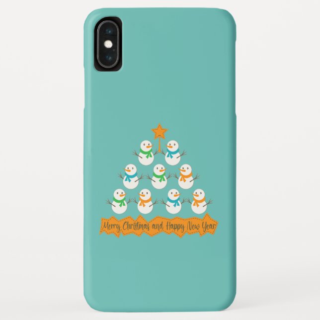 Christmas tree pyramid made of xmas snowmen Case-Mate iPhone case (Back)