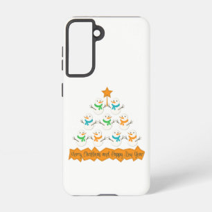 Christmas tree pyramid made of xmas snowmen samsung galaxy case