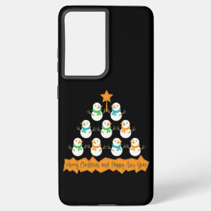 Christmas tree pyramid made of xmas snowmen samsung galaxy case