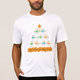 Christmas tree pyramid made of xmas snowmen T-Shirt