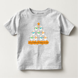Christmas tree pyramid made of xmas snowmen toddler T-Shirt