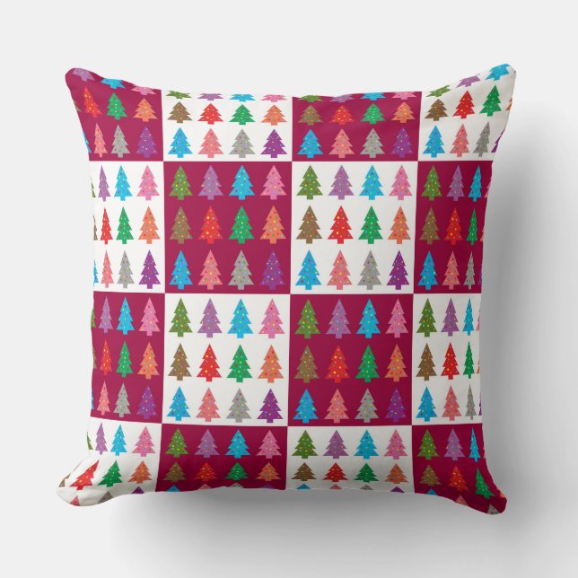 Christmas tree quilt pattern cushion (Front)
