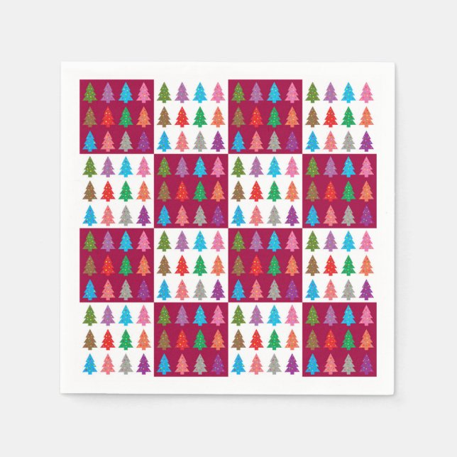 Christmas tree quilt pattern   napkin (Front)