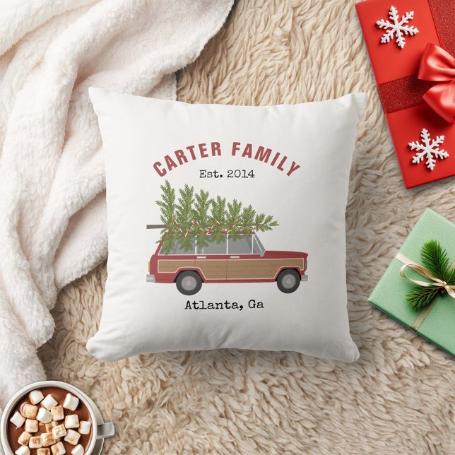 Christmas Tree Red Family Wagon Car Cushion (Creator Uploaded)