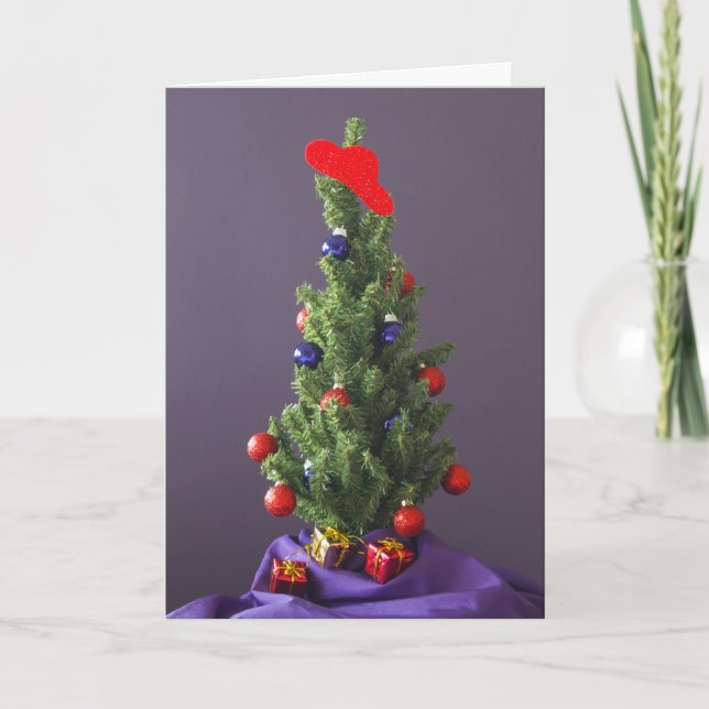 Christmas Tree Red Hat Card (Front)