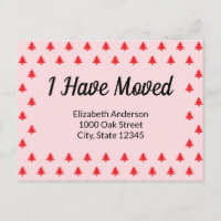 Christmas Tree Red Holiday Moving Announcement