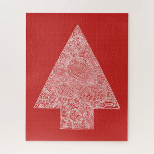 Christmas Tree Red Jigsaw Puzzle