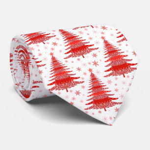 Christmas Tree Red Pattern Design Tie