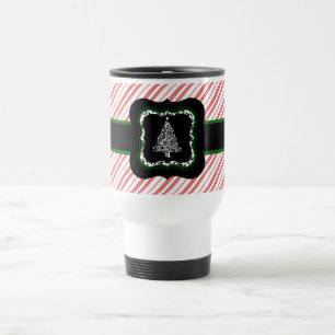 Christmas Tree Red Stripe Travel Mug