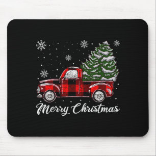 Christmas Tree Red Truck Pajama, Vintage Buffalo P Mouse Pad