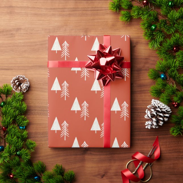 Christmas Tree Red Wrapping Paper (Holiday Gift)