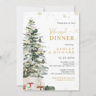 Christmas Tree Rehearsal Dinner Invitation