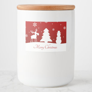 Christmas Tree Reindeer Snowman Food Label