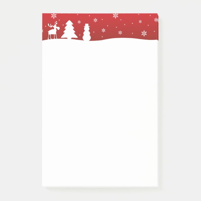 Christmas Tree Reindeer Snowman Post-it Notes (Front)