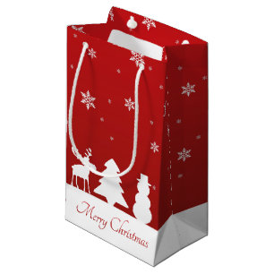 Christmas Tree Reindeer Snowman Small Gift Bag