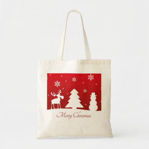 Christmas Tree Reindeer Snowman Tote Bag
