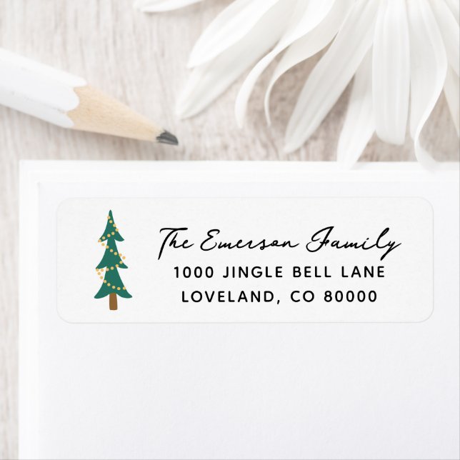 Christmas Tree Return Address Label (Insitu)