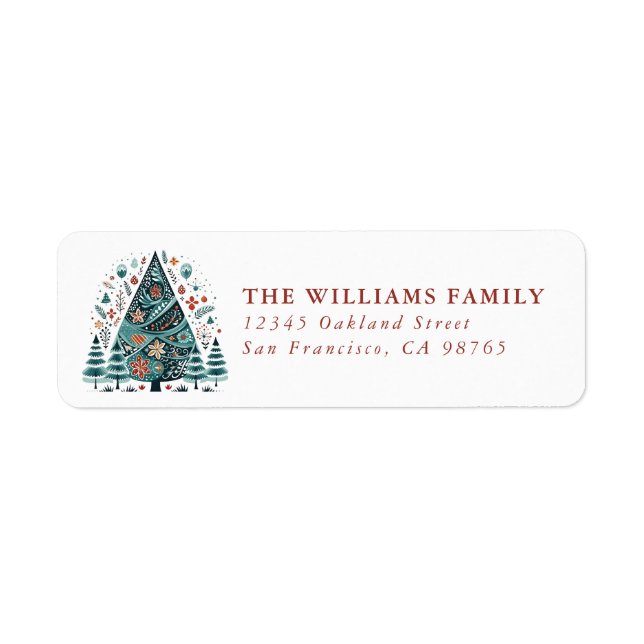 Christmas Tree Return Address Labels (Front)