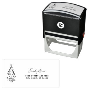 Christmas Tree Return Address Self-inking Stamp