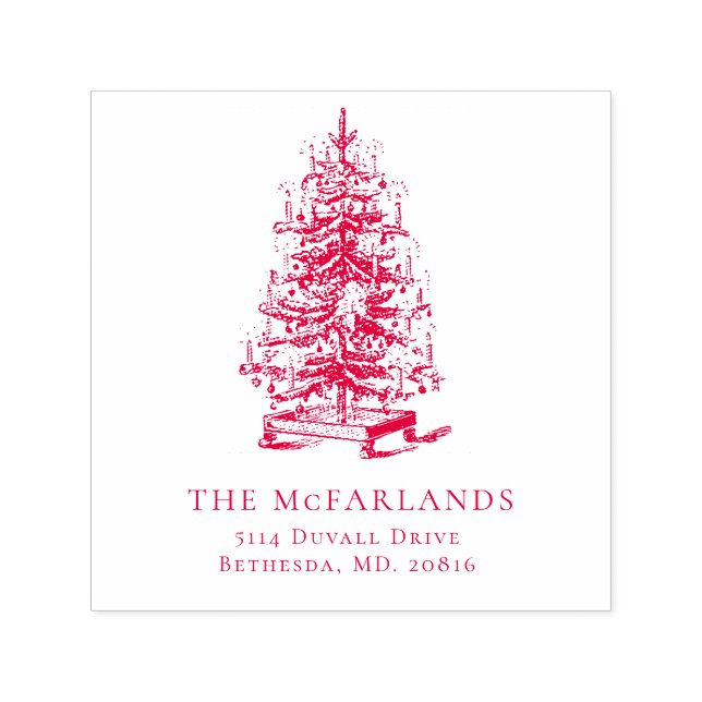 Christmas Tree return address stamp (Design)