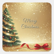 Christmas Tree Ribbons Holiday Sticker