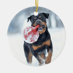 Christmas tree Rottweiler Ceramic Tree Decoration