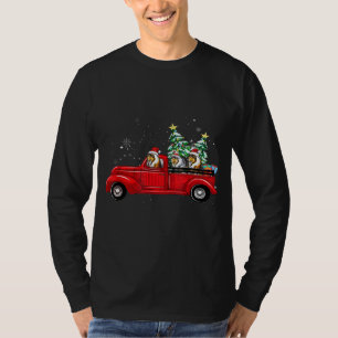Christmas Tree Rough Collie Dog Driving Xmas Truck T-Shirt