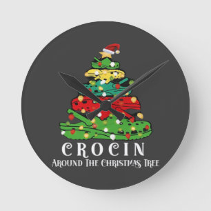 Christmas tree round clock