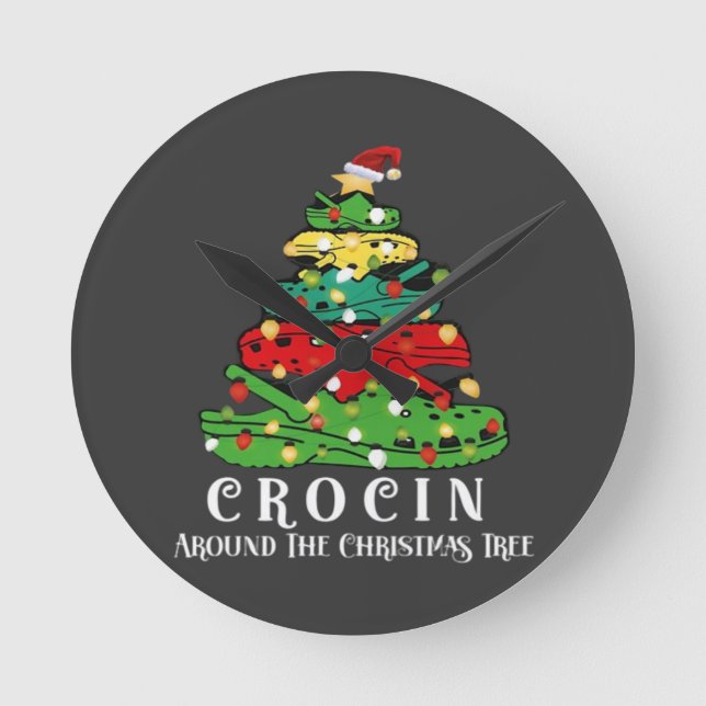 Christmas tree round clock (Front)