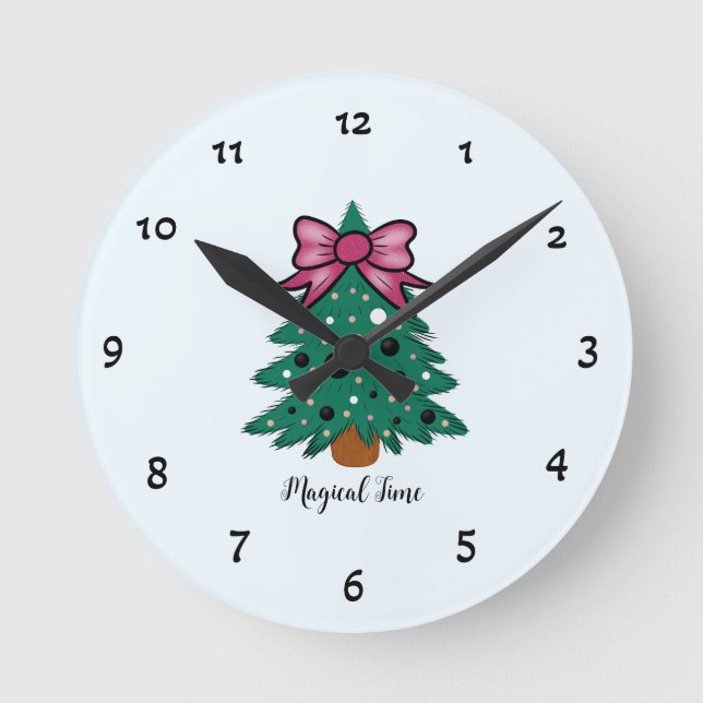 Christmas tree round clock (Front)