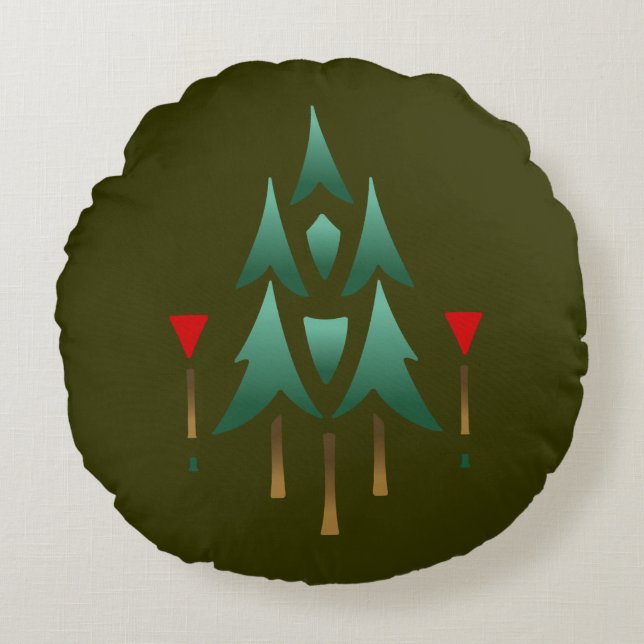 Christmas Tree Round Cushion (Front)