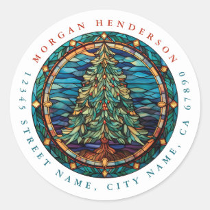 Christmas Tree Round Stickers