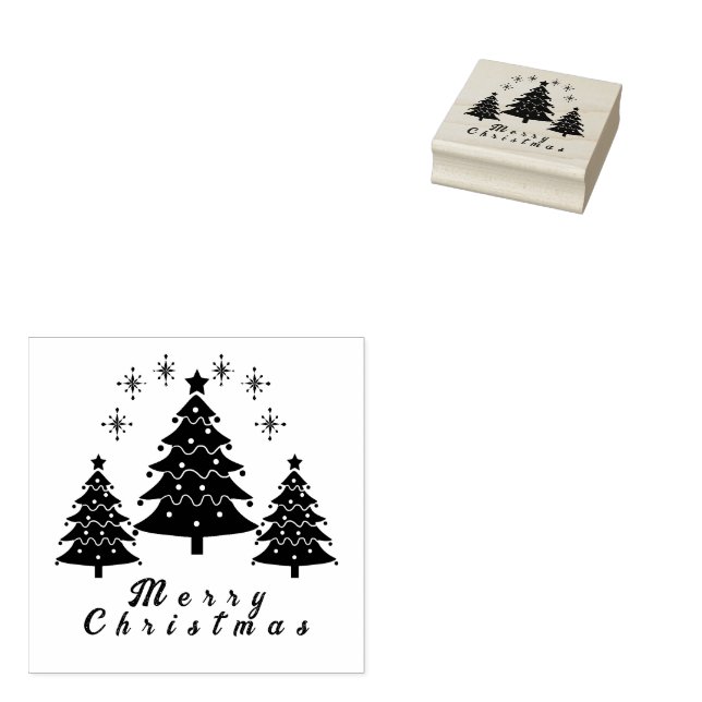 Christmas Tree Rubber Stamp (Stamped)