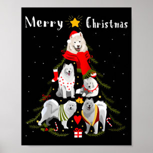 Christmas Tree Samoyed Lover Xmas Dog Owner New Ye Poster