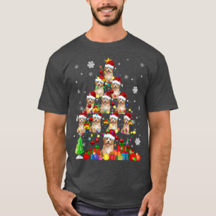 Christmas Tree Santa Cavapoo Christmas Lights Sant T-Shirt