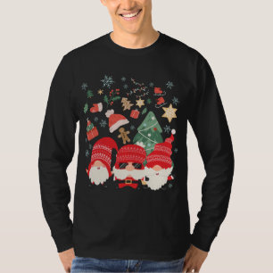 Christmas Tree Santa Hat Funny Gnomes Santa Xmas T-Shirt