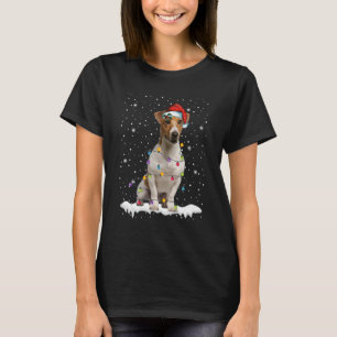 Christmas Tree Santa Hat Jack Russell Terrier Dog  T-Shirt