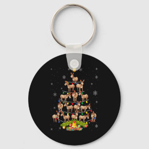 Christmas Tree Santa Hat Lights Xmas Key Ring