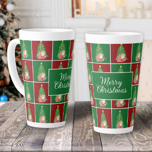 Christmas tree   Santa   red-green customisable Latte Mug