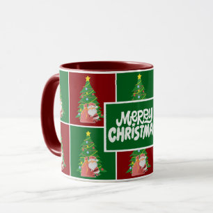 Christmas tree Santa red green Mug