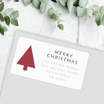 Christmas Tree | Scandi Minimalist Simple Address Label<br><div class="desc">Minimalist, bold and simple christmas tree silhouette design holiday labels in a 'scandi' scandinavian design style. The modern, minimal and bold design stands out from traditional christmas designs and is the perfect choice for the festive season. Can be easily personalized with your holiday message and return address details. In striking...</div>
