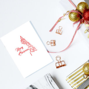 Christmas Tree Scandi Minimalist Simple Holiday Postcard