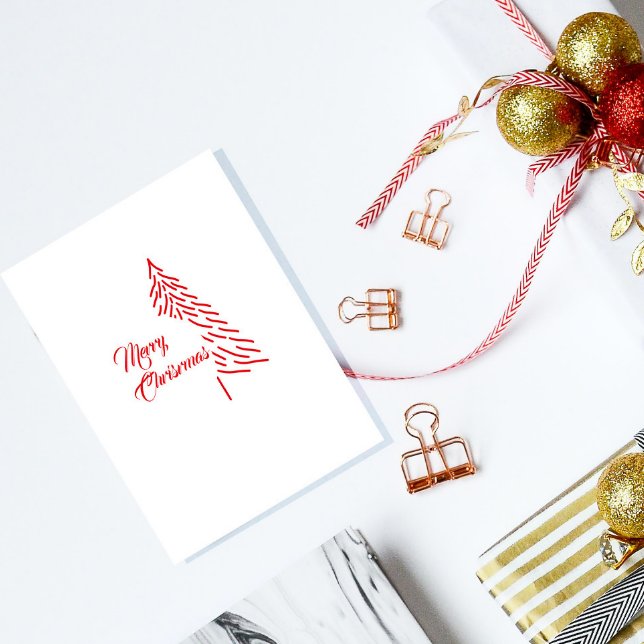 Christmas Tree Scandi Minimalist Simple Holiday  Postcard (Creator Uploaded)