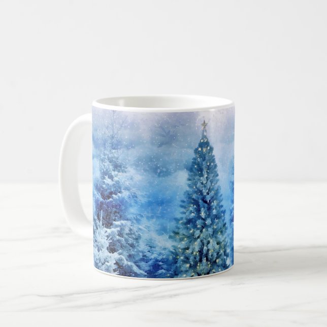 Christmas tree scene coffee mug (Front Left)