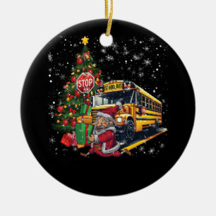 Christmas Tree School Bus Driver Bus Stop Santa Dr Ceramic Tree Decoration